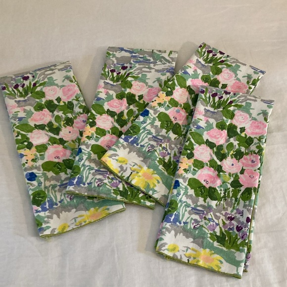 Set of four guests towels spring floral retro vintage - Picture 12 of 14
